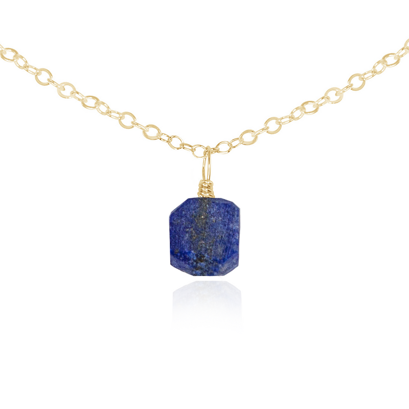 Tiny Rough Lapis Lazuli Gemstone Pendant Choker