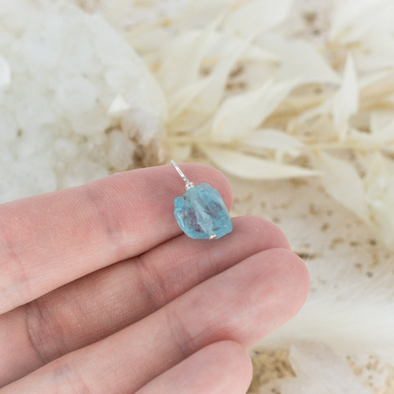 Tiny Raw Apatite Crystal Pendant