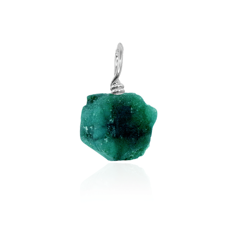 Tiny Raw Emerald Crystal Pendant