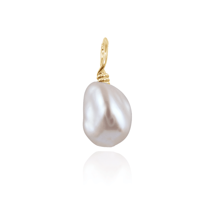 Tiny Raw Freshwater Pearl Crystal Pendant