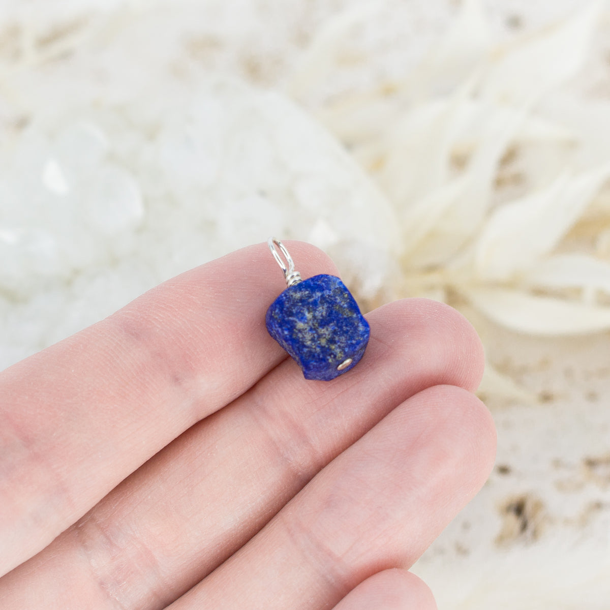 Tiny Raw Lapis Lazuli Crystal Pendant