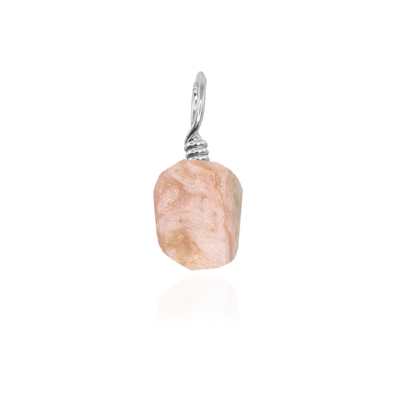 Tiny Raw Pink Peruvian Opal Crystal Pendant