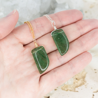 Small Smooth Aventurine Gentle Point Crystal Pendant Necklace