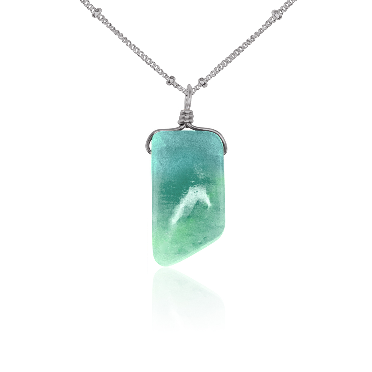 Small Smooth Amazonite Gentle Point Crystal Pendant Necklace