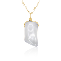 Small Smooth Crystal Quartz Gentle Point Crystal Pendant Necklace