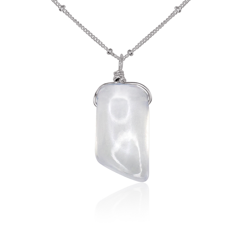 Small Smooth Crystal Quartz Gentle Point Crystal Pendant Necklace