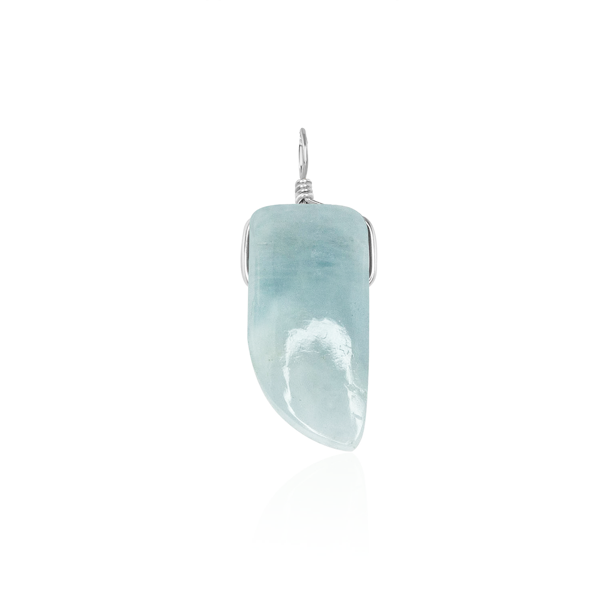 Small Smooth Aquamarine Crystal Pendant with Gentle Point