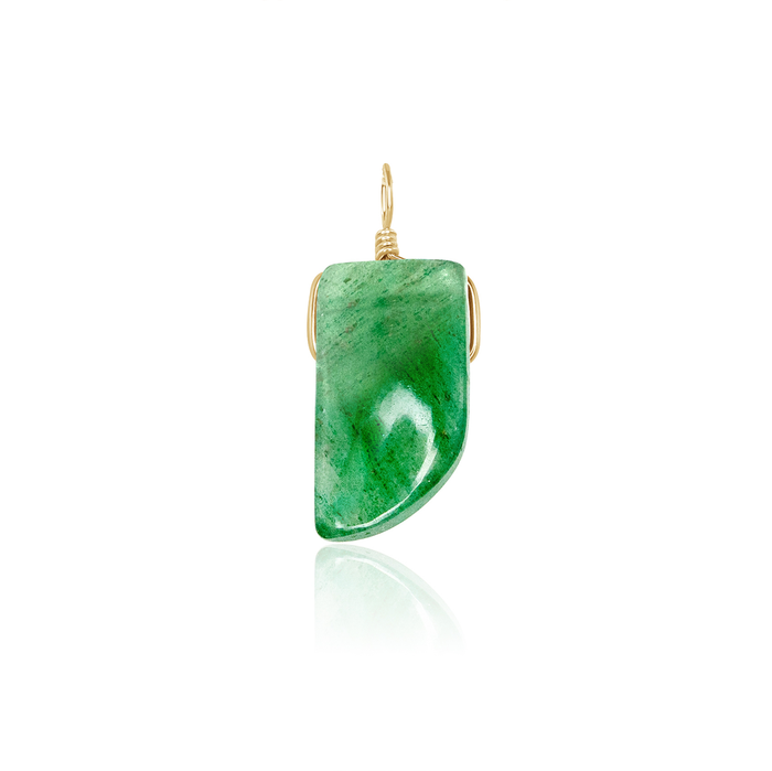 Small Smooth Aventurine Crystal Pendant with Gentle Point