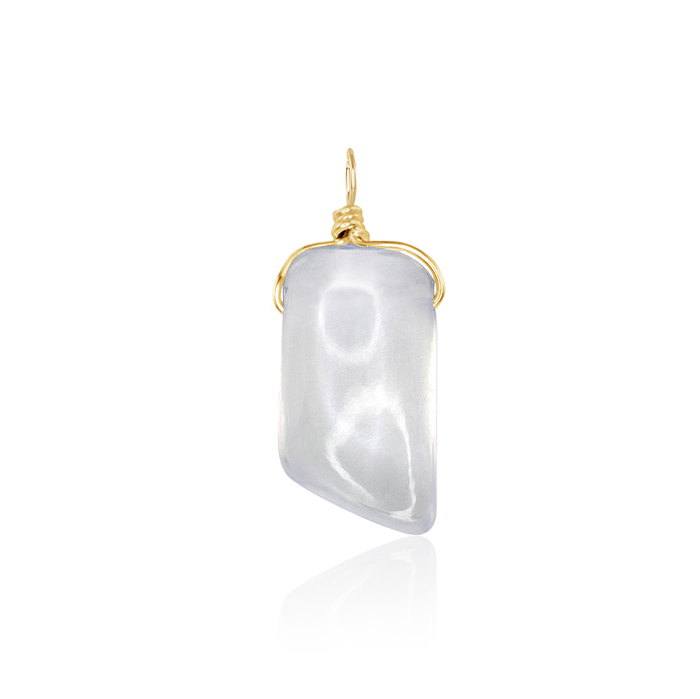 Small Smooth Crystal Quartz Crystal Pendant with Gentle Point