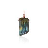 Small Smooth Labradorite Crystal Pendant with Gentle Point