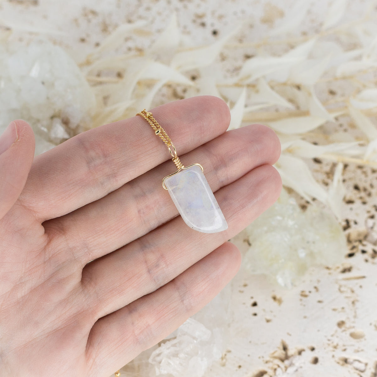 Custom Small Smooth Gentle Point Crystal Pendant Necklace