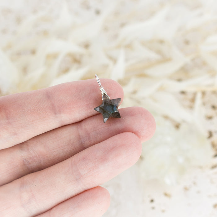 Tiny Star Pendant in  Labradorite
