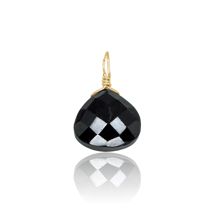 Tiny Black Onyx Teardrop Gemstone Pendant