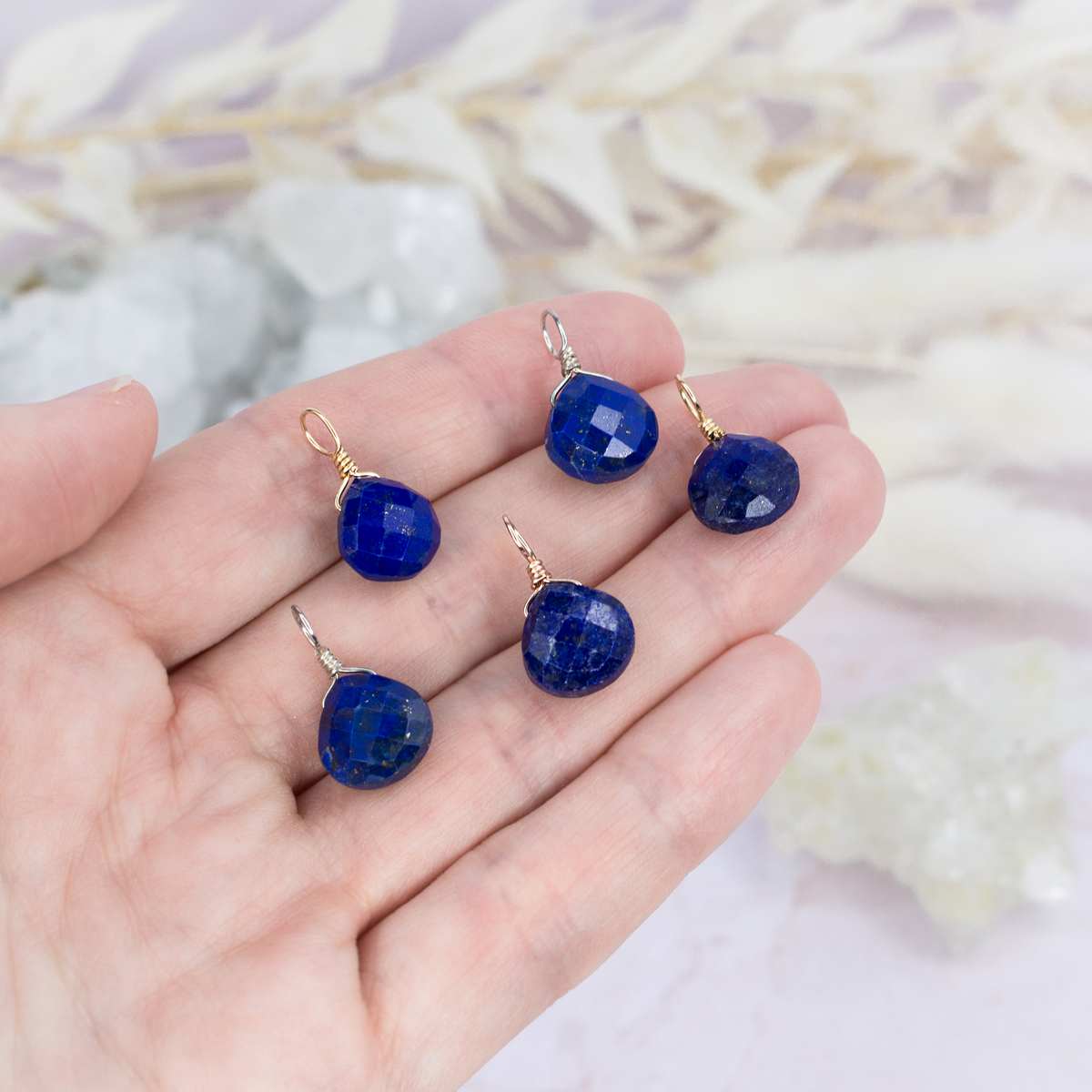 Tiny Lapis Lazuli Teardrop Gemstone Pendant