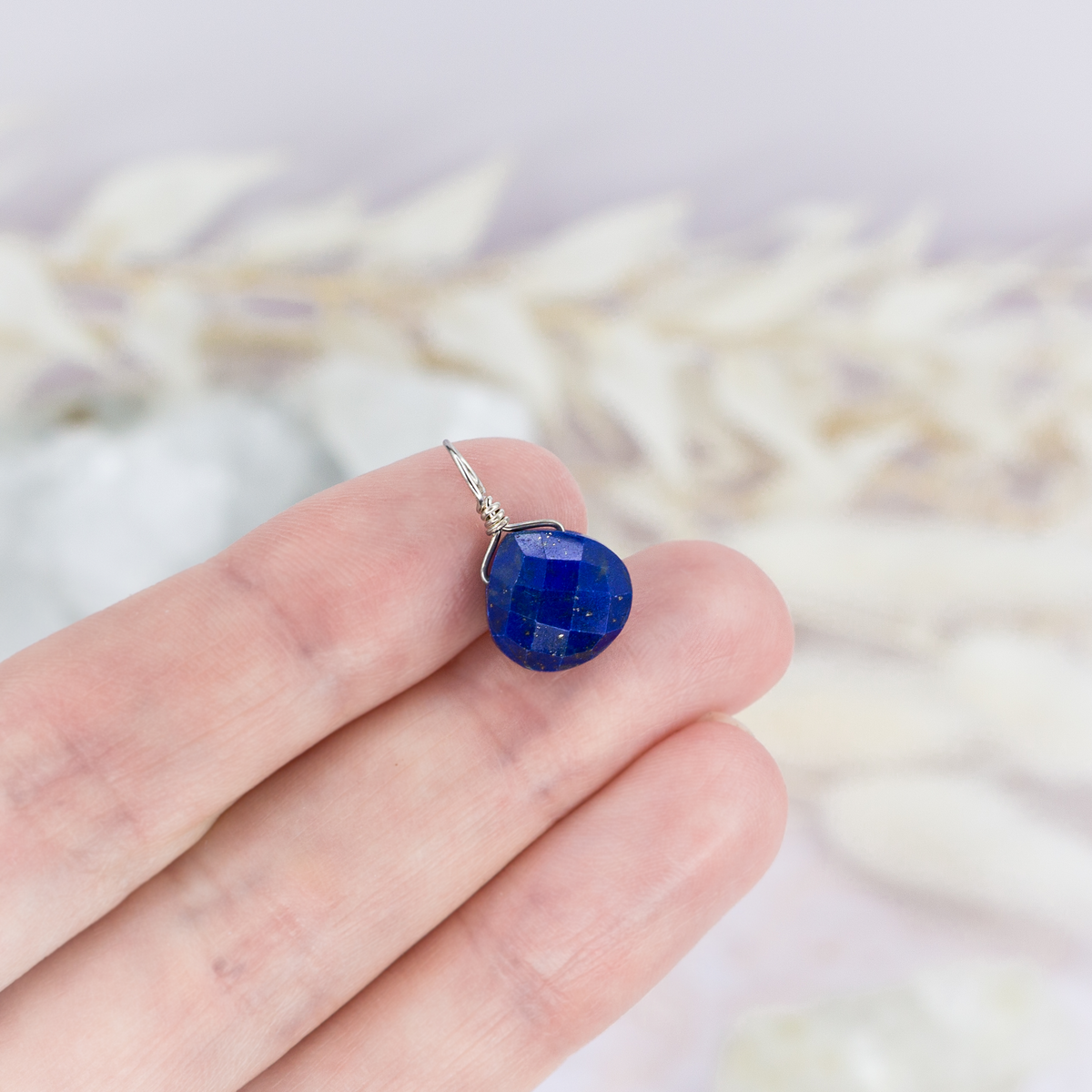 Tiny Lapis Lazuli Teardrop Gemstone Pendant