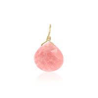 Tiny Pink Peruvian Opal Teardrop Gemstone Pendant