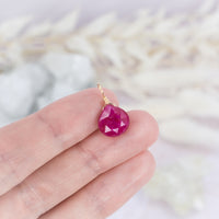 Tiny Ruby Teardrop Gemstone Pendant