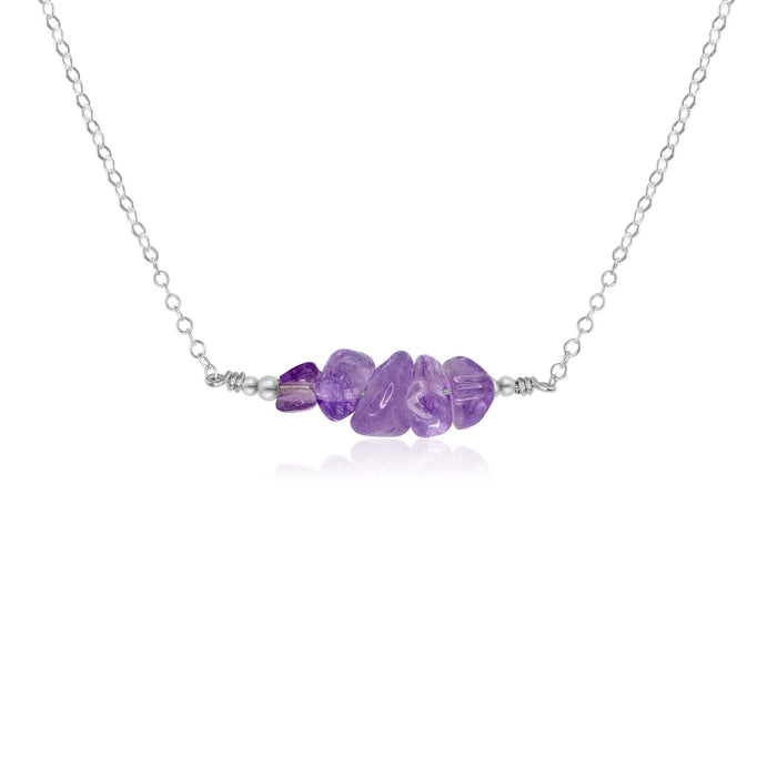 Amethyst Bead Bar Necklace Sterling Silver Amethyst Bead Bar Necklace Sterling Silver