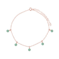 Bead Drop Anklet - Amazonite - 14K Rose Gold Fill - Luna Tide Handmade Jewellery