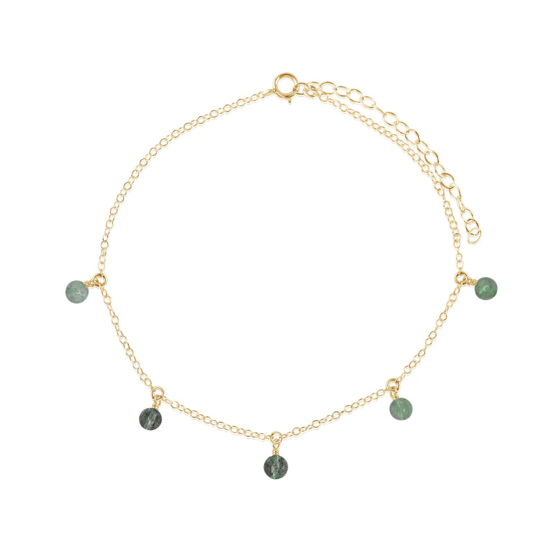 Bead Drop Anklet - Labradorite - 14K Gold Fill - Luna Tide Handmade Jewellery