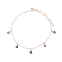 Bead Drop Anklet - Labradorite - 14K Rose Gold Fill - Luna Tide Handmade Jewellery