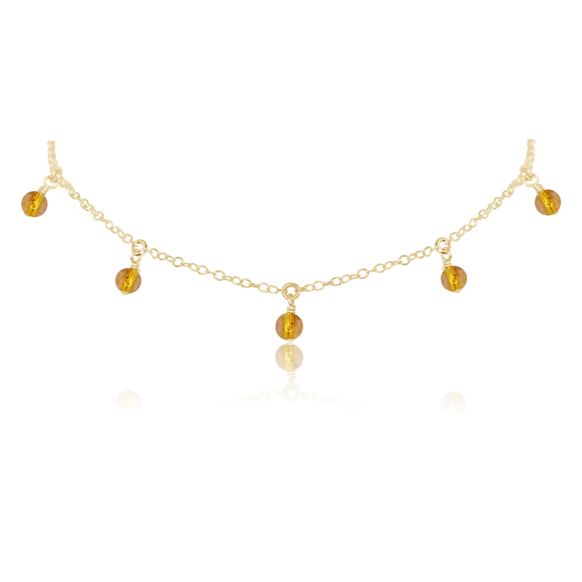 Bead Drop Choker - Citrine - 14K Gold Fill - Luna Tide Handmade Jewellery