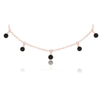 Bead Drop Choker - Lava - 14K Rose Gold Fill - Luna Tide Handmade Jewellery