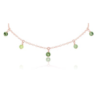 Bead Drop Choker - Prehnite - 14K Rose Gold Fill - Luna Tide Handmade Jewellery