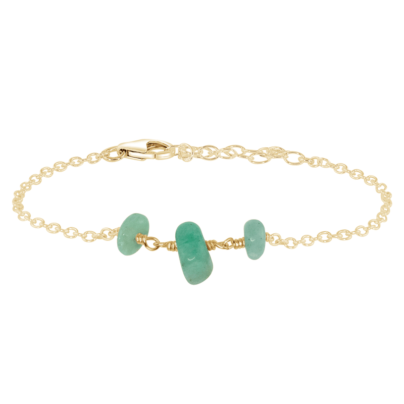 Beaded Chain Bracelet - Amazonite - 14K Gold Fill - Luna Tide Handmade Jewellery