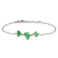 Beaded Chain Bracelet - Aventurine - Stainless Steel - Luna Tide Handmade Jewellery