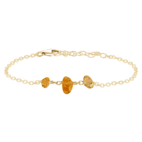 Beaded Chain Bracelet - Citrine - 14K Gold Fill - Luna Tide Handmade Jewellery