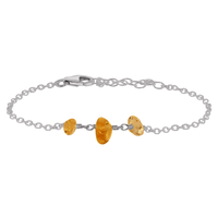 Beaded Chain Bracelet - Citrine - Stainless Steel - Luna Tide Handmade Jewellery