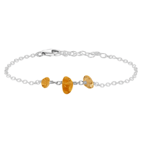 Beaded Chain Bracelet - Citrine - Sterling Silver - Luna Tide Handmade Jewellery