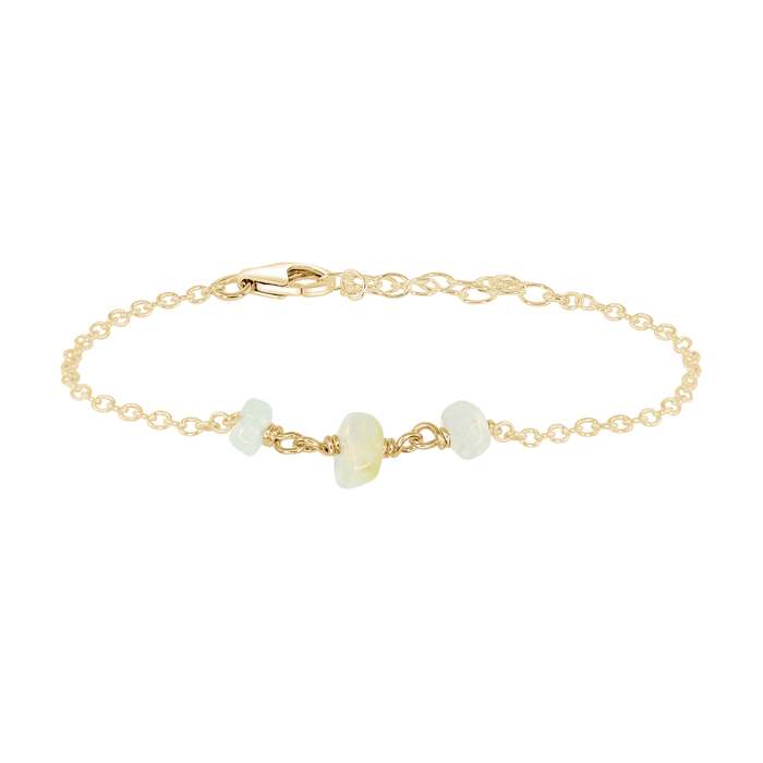 Beaded Chain Bracelet - Ethiopian Opal - 14K Gold Fill - Luna Tide Handmade Jewellery
