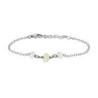 Beaded Chain Bracelet - Ethiopian Opal - Stainless Steel - Luna Tide Handmade Jewellery