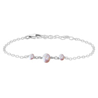 Beaded Chain Bracelet - Freshwater Pearl - Sterling Silver - Luna Tide Handmade Jewellery