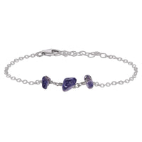Beaded Chain Bracelet - Iolite - Stainless Steel - Luna Tide Handmade Jewellery