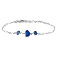 Beaded Chain Bracelet - Kyanite - Stainless Steel - Luna Tide Handmade Jewellery