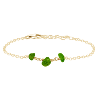 Beaded Chain Bracelet - Peridot - 14K Gold Fill - Luna Tide Handmade Jewellery