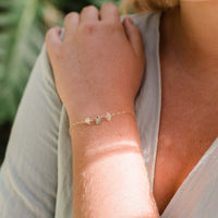 Beaded Chain Bracelet - Prehnite - 14K Gold Fill - Luna Tide Handmade Jewellery