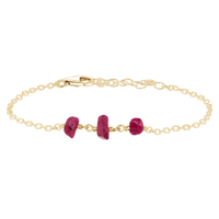 Beaded Chain Bracelet - Ruby - 14K Gold Fill - Luna Tide Handmade Jewellery