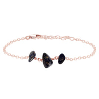 Beaded Chain Bracelet - Sapphire - 14K Rose Gold Fill - Luna Tide Handmade Jewellery