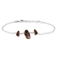 Beaded Chain Bracelet - Smoky Quartz - Sterling Silver - Luna Tide Handmade Jewellery