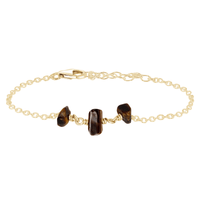 Beaded Chain Bracelet - Tigers Eye - 14K Gold Fill - Luna Tide Handmade Jewellery
