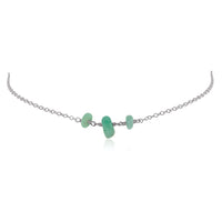 Beaded Chain Choker - Amazonite - Stainless Steel - Luna Tide Handmade Jewellery
