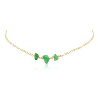 Beaded Chain Choker - Aventurine - 14K Gold Fill - Luna Tide Handmade Jewellery