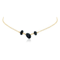 Beaded Chain Choker - Black Tourmaline - 14K Gold Fill - Luna Tide Handmade Jewellery