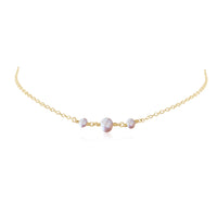 Beaded Chain Choker - Freshwater Pearl - 14K Gold Fill - Luna Tide Handmade Jewellery