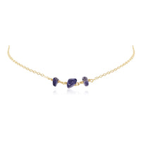 Beaded Chain Choker - Iolite - 14K Gold Fill - Luna Tide Handmade Jewellery
