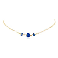 Beaded Chain Choker - Kyanite - 14K Gold Fill - Luna Tide Handmade Jewellery